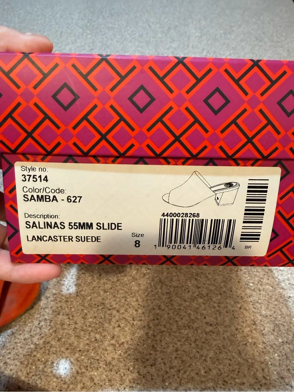 Tory Burch VGUC Salinas Suede Slide Heels Orange Size 8